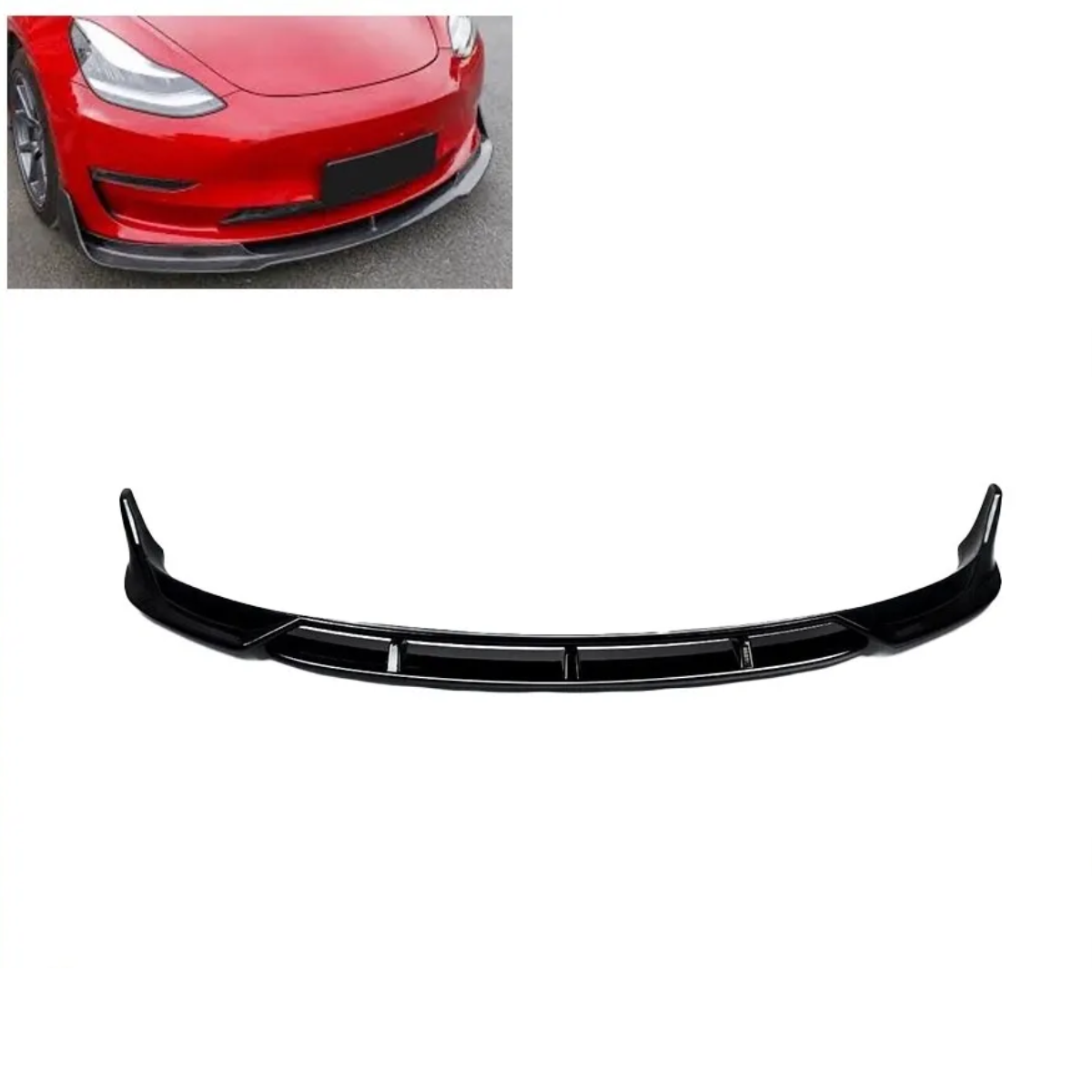 Gloss Black Front Bumper Lip Splitter for Tesla Model 3