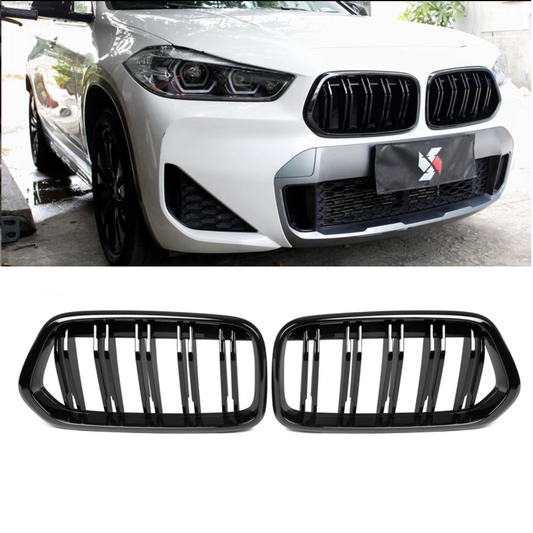 Gloss Black M Performance Front Radiator Kidney Grilles for BMW X2 F39 2018-2023