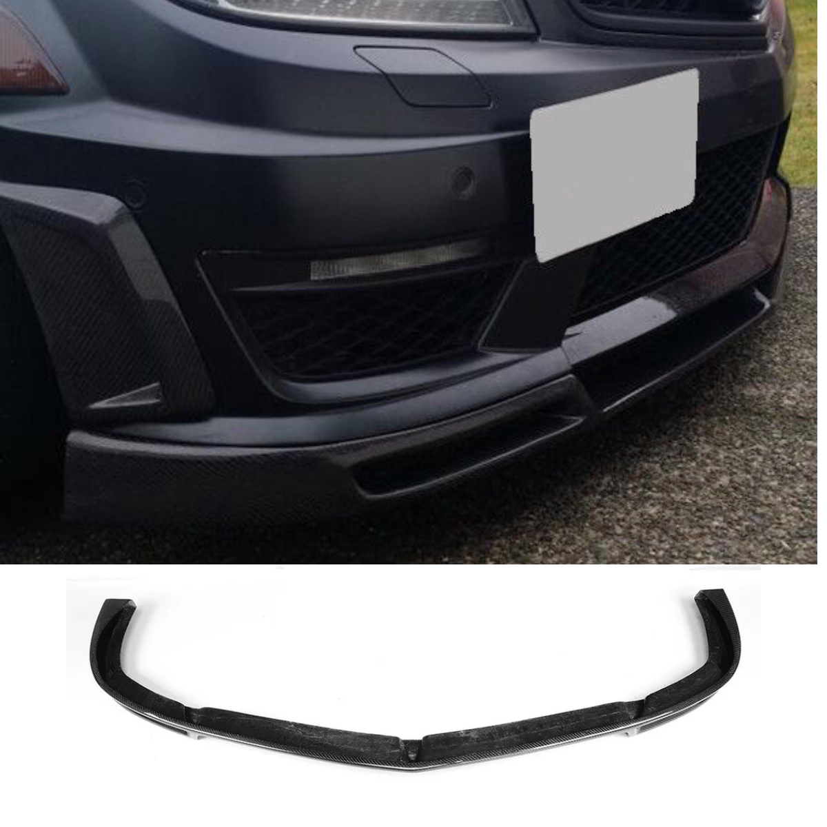 Mercedes C63 AMG W204 Front Splitter | V-Style | Carbon Fiber | (2011+)