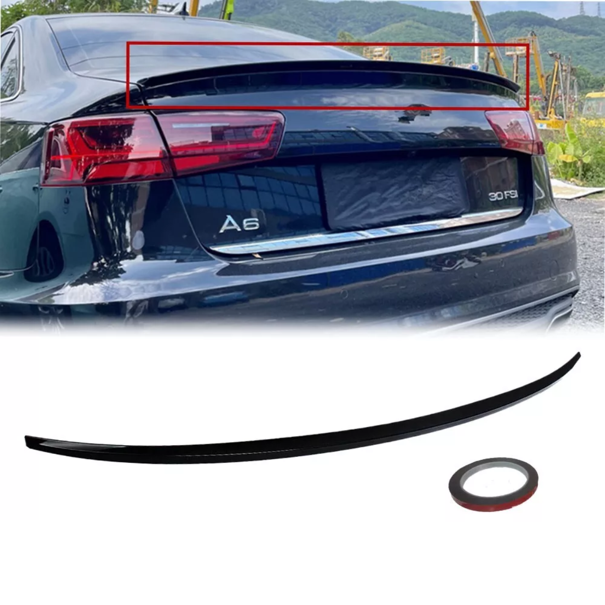 Audi A6 (C7) Saloon (2012-2018) Rear Boot Trunk Lip Spoiler Wing - Gloss Black - High-Performance Trunk Spoiler Upgrade