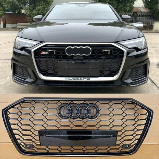 Audi RS6 C8 Facelift (2019-2022) RS6 Style Honeycomb Grille - Gloss Black