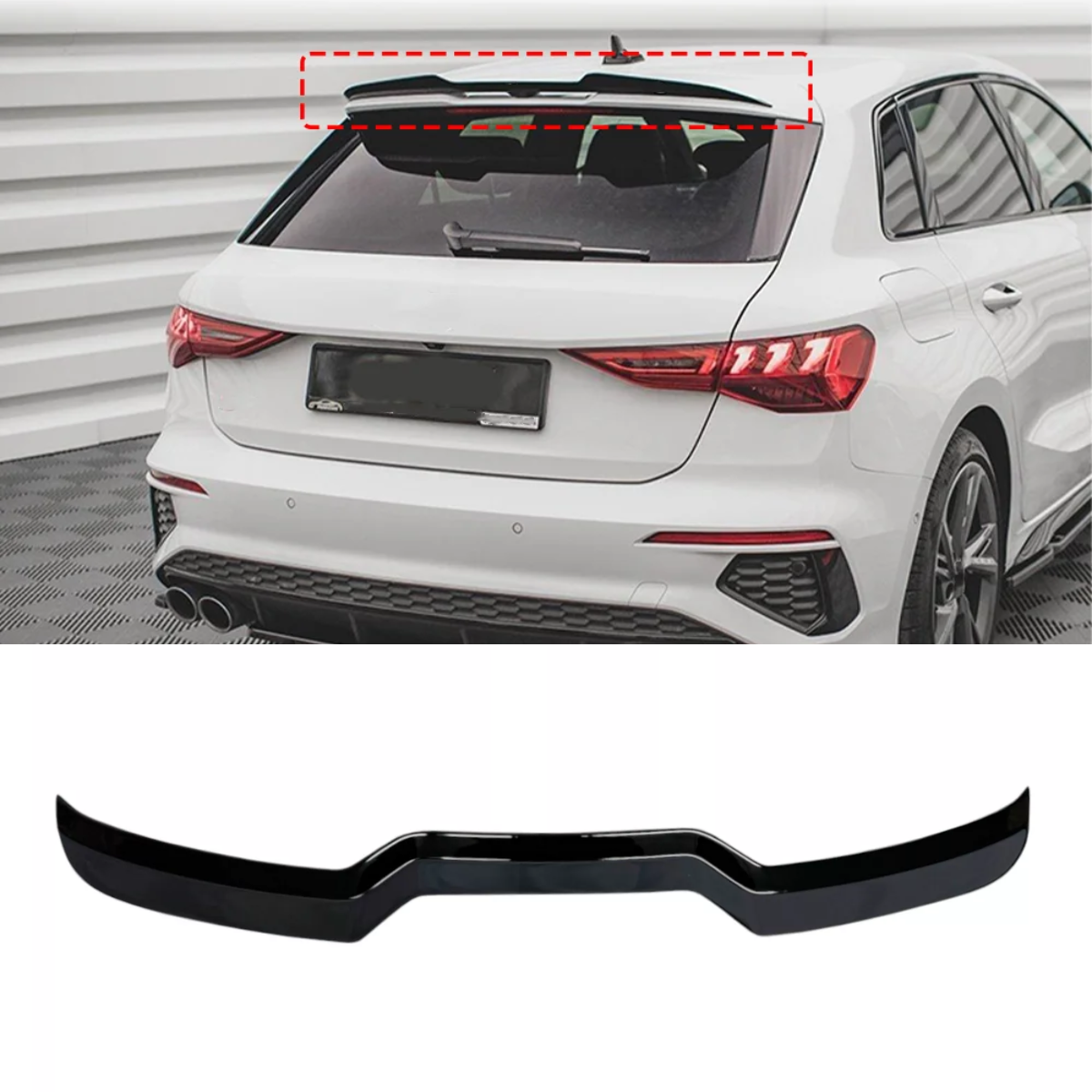 Gloss Black Rear Roof Spoiler