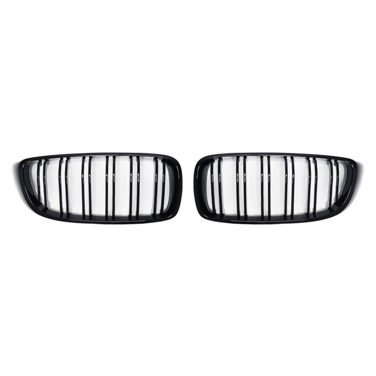 BMW 4 Series (F32, F33, F36) M4 Style Gloss Black Kidney Grille - Twin Bar Front Grill