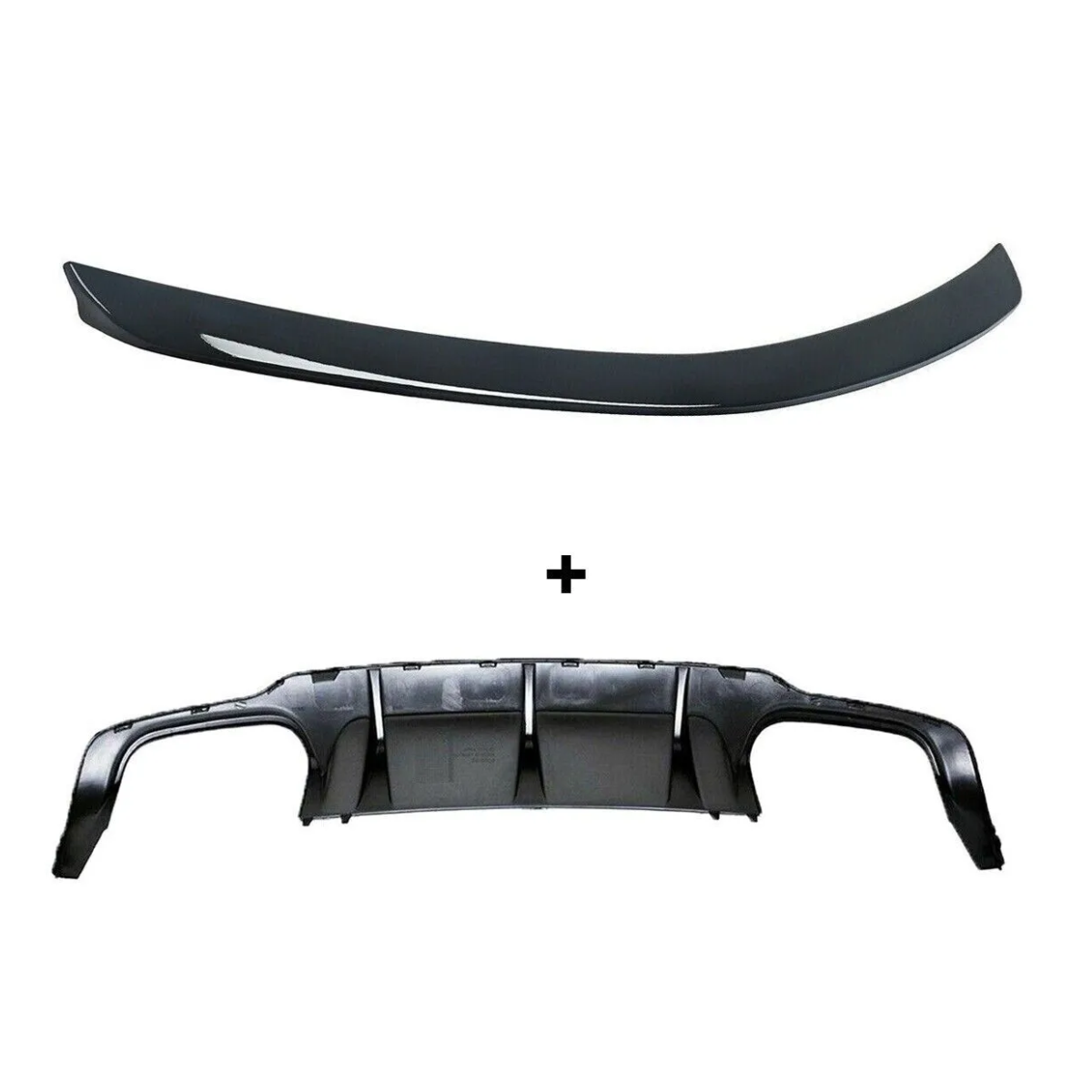 AMG Conversion Rear Trunk Spoiler & Bumper Diffuser for Mercedes C-Class W204 (2012-2014)