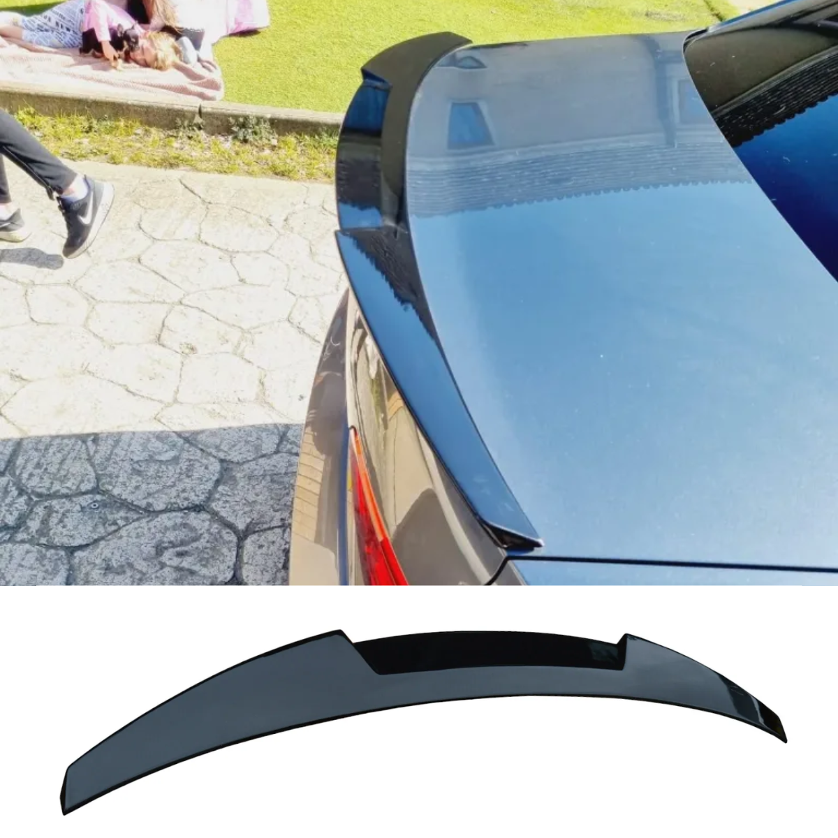 Gloss Black V Style Rear Boot Trunk Spoiler