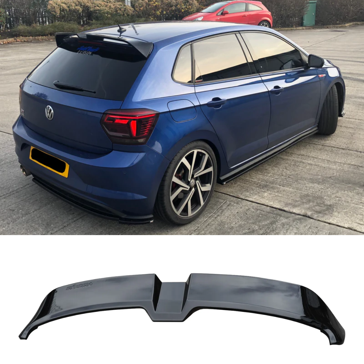 GLOSS BLACK OETTINGER STYLE REAR ROOF SPOILER FOR VW POLO MK6 AW 2018+ OEM FIT