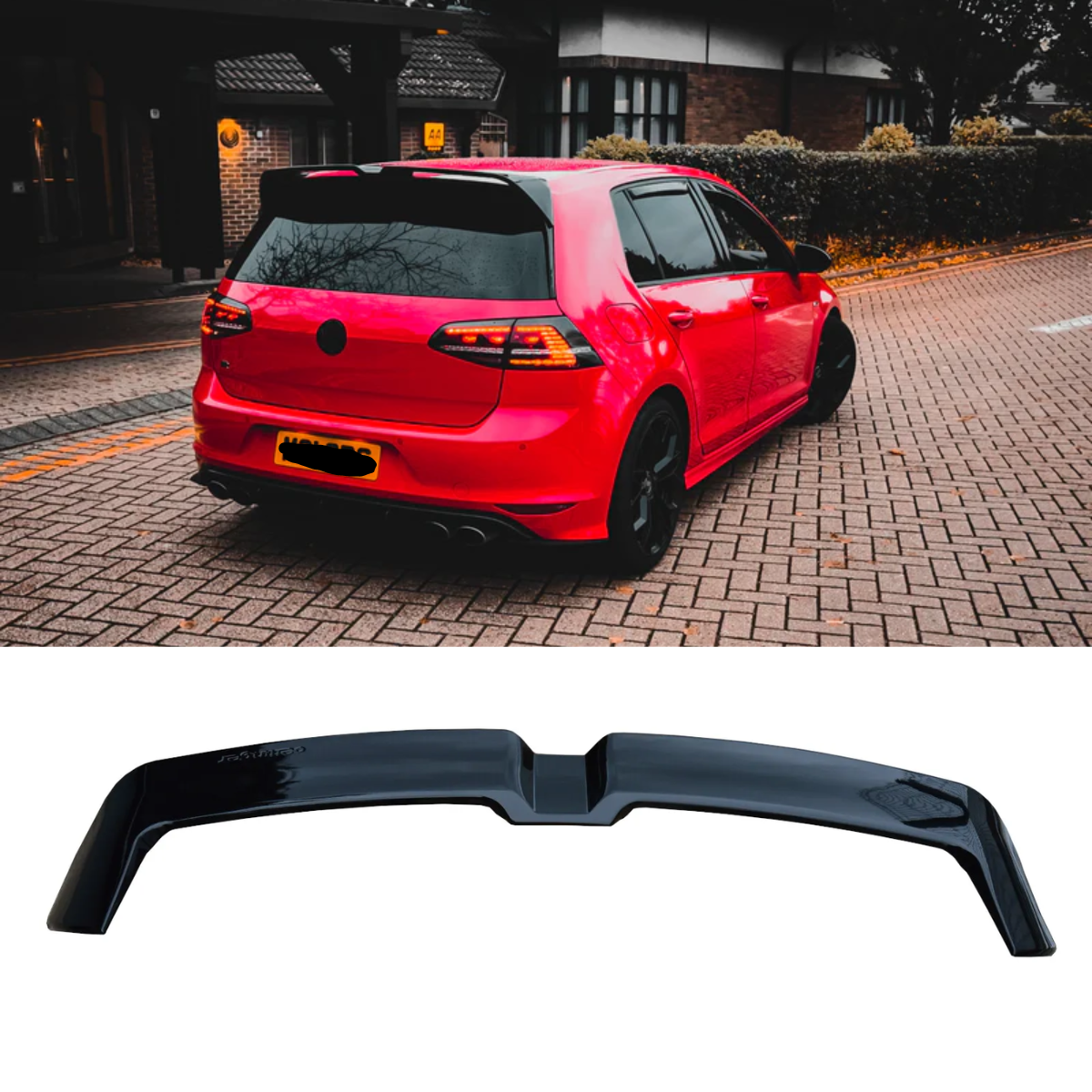 GLOSS BLACK REAR BOOT ROOF SPOILER OETTINGER STYLE FOR VW GOLF MK8 R GTI GTD 2019+