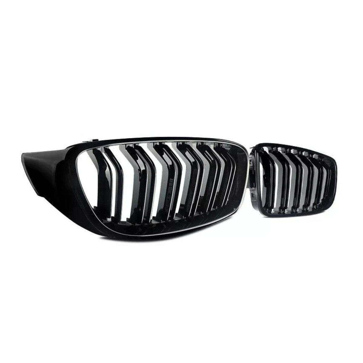 BMW 4 Series (F32, F33, F36) M4 Style Gloss Black Kidney Grille - Twin Bar Front Grill