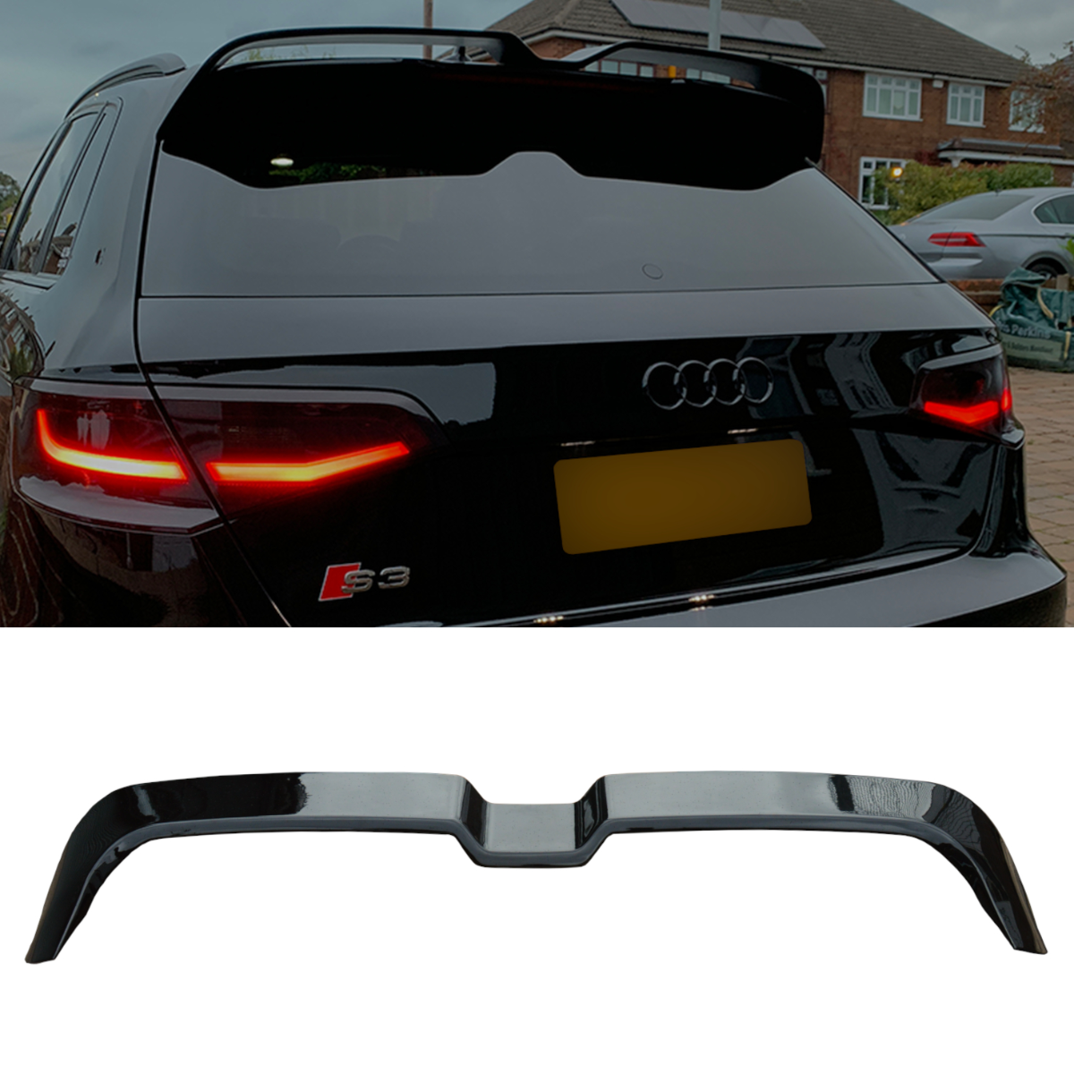 Audi A3 8V Hatchback Oettinger Style Rear Roof Spoiler in Gloss Black (2013-2020)