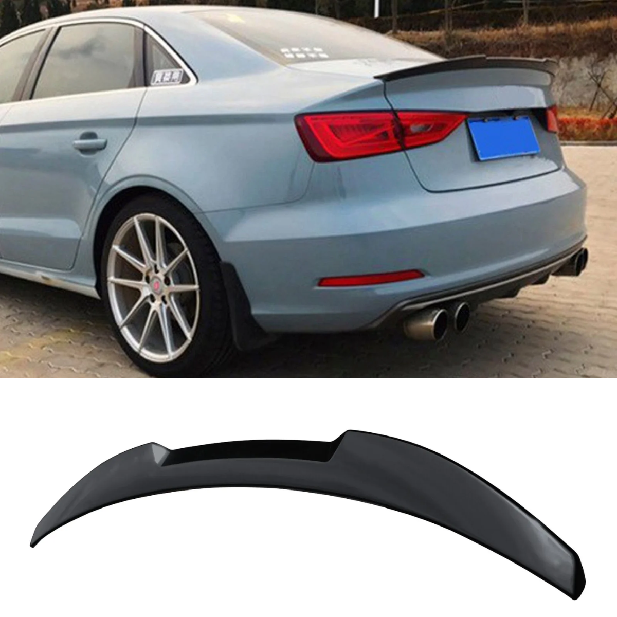 Gloss Black V Style Rear Boot Trunk Spoiler