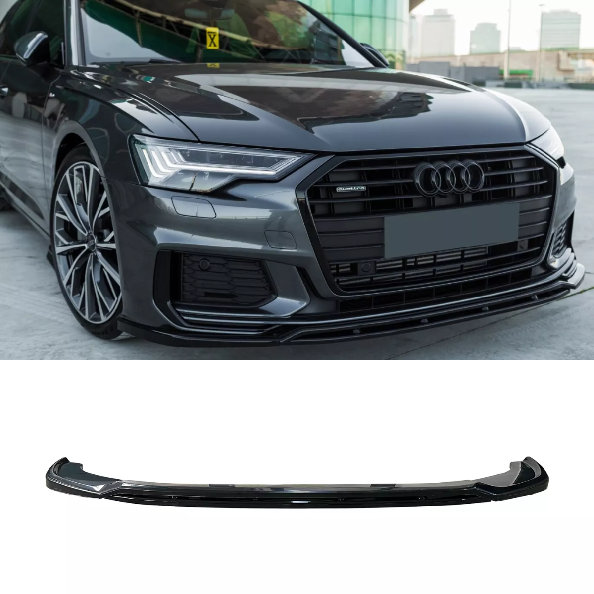 Audi A6 (C8) S-Line (2018+) Front Splitter - High-Performance Front Bumper Upgrade for Sedan & Avant