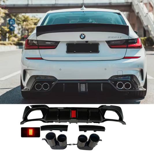 M Performance Sport Gloss Black Rear Diffuser with Light