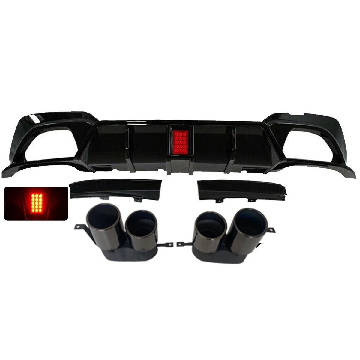 M Performance Sport Gloss Black Rear Diffuser with Light