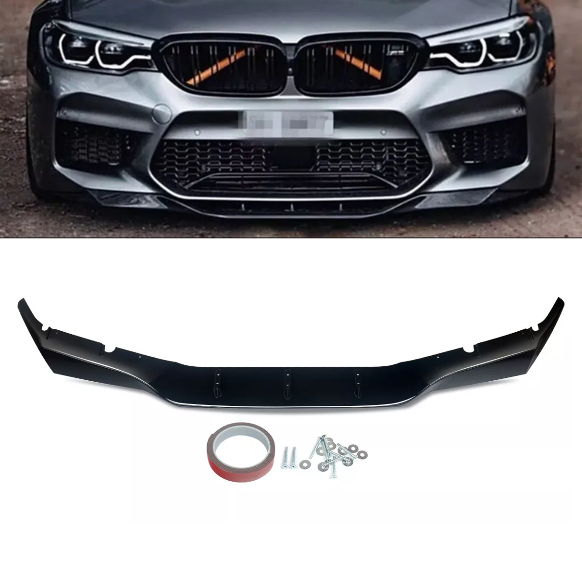 RKP Style Gloss Black Front Bumper Splitter Spoiler Lip