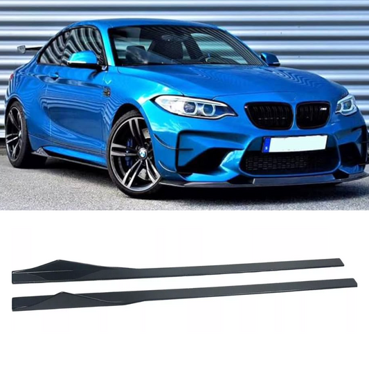 Gloss Black Side Skirts Extension Blades (2014+)