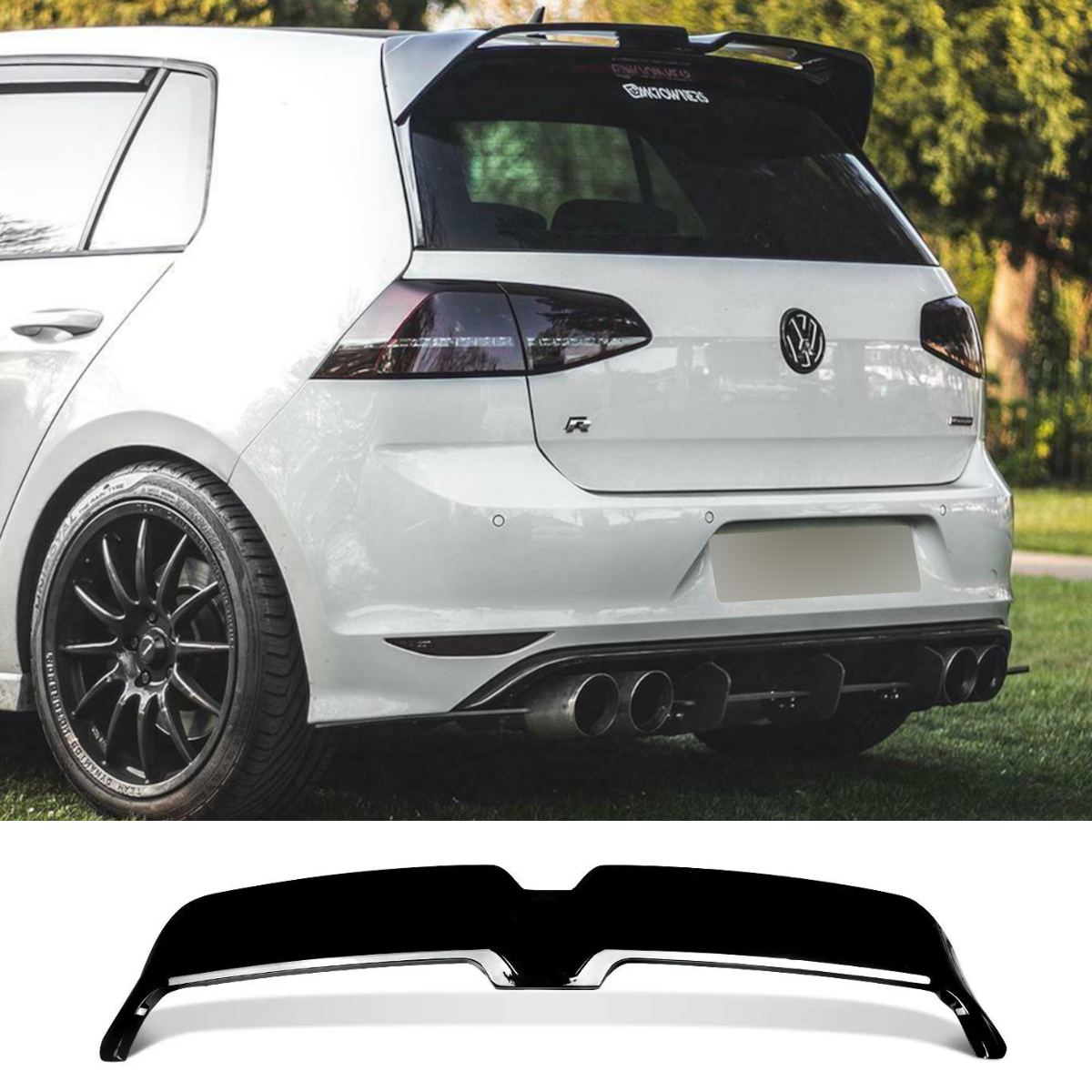 Oettinger Style Gloss Black Rear Roof Spoiler 