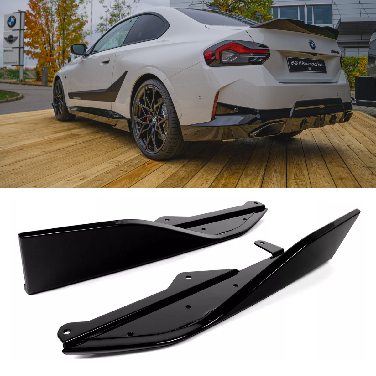 Side Skirt Painted For BMW 2 Series G42 M240I Extension Lip Splitter Kit Black