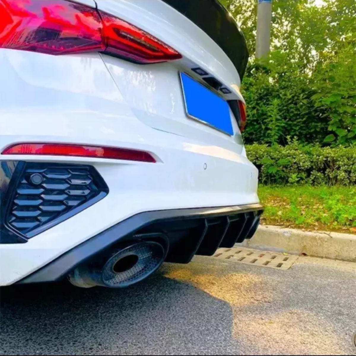 Audi A3 S Line 8Y Saloon Rear Diffuser Lip Valance (2020+) Gloss Black