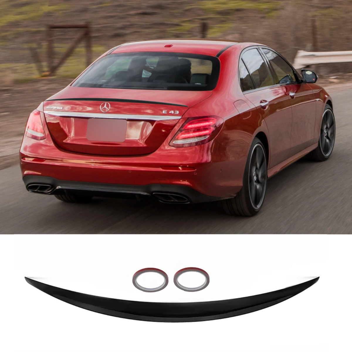 Gloss Black AMG Style Rear Boot Spoiler Wing