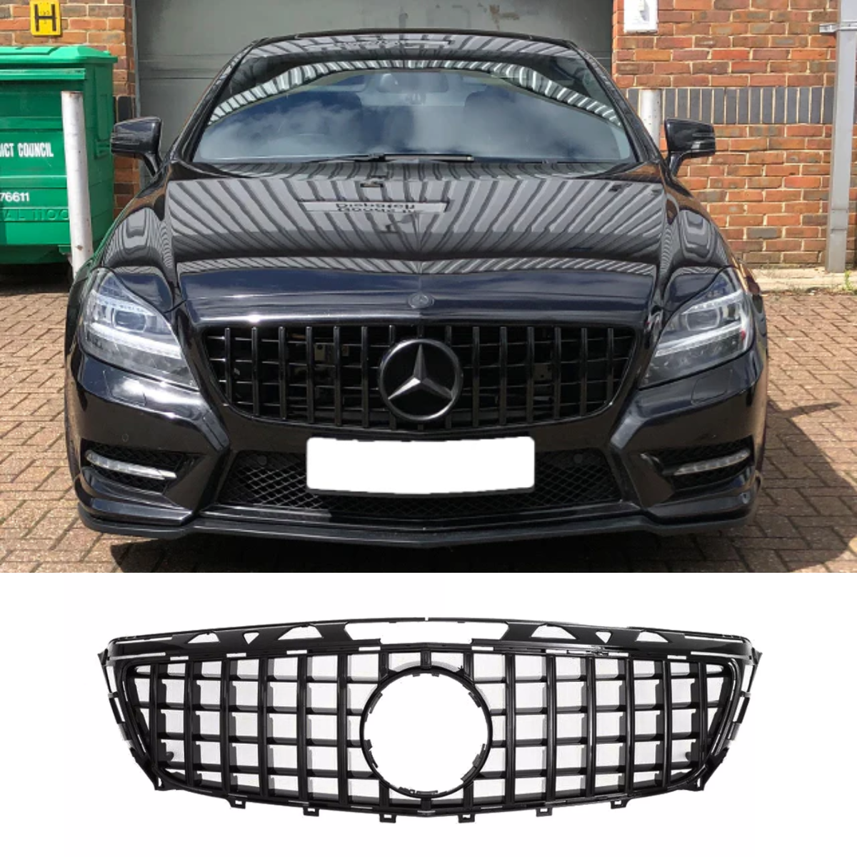 Gloss Black Panamericana GT Front Grille for Mercedes CLS Class W218/C218 (2011-2014)