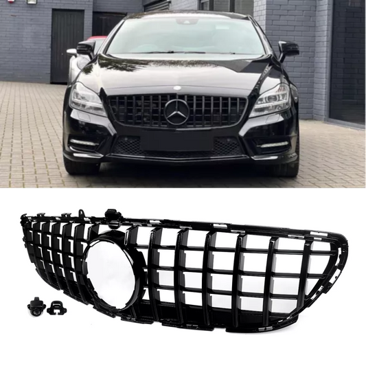 Gloss Black Front GT Panamericana Grille for Mercedes CLS Class W218/C218 (2015-2018)