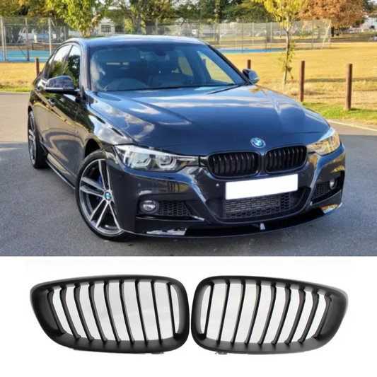 Matte Black Performance Front Kidney Grilles Pair