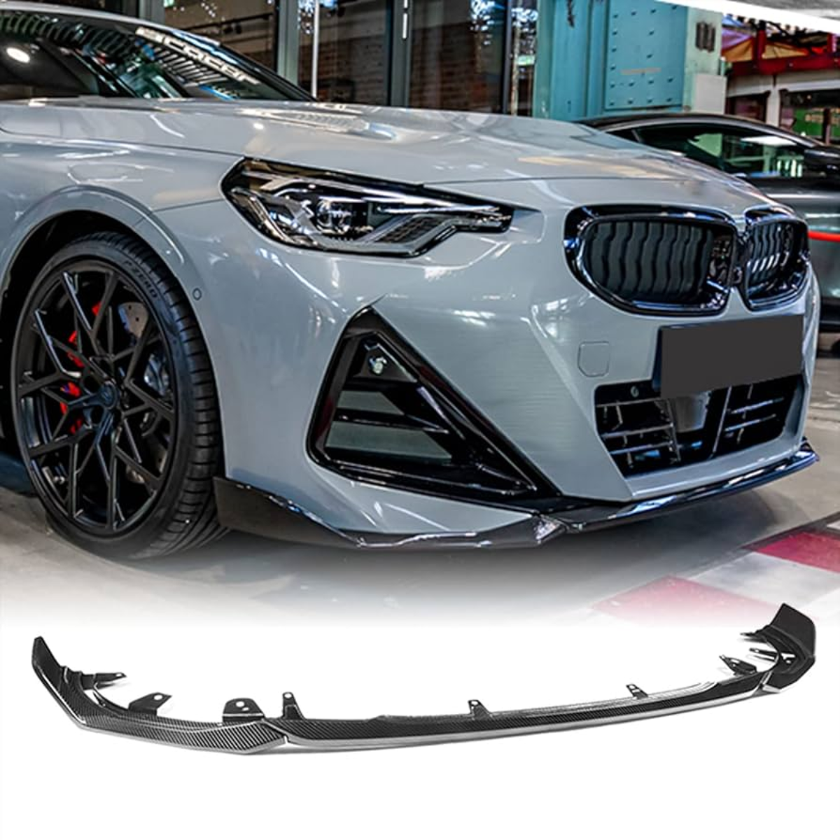 Gloss Carbon Effect Front Splitter Spoiler Lip 3pcs