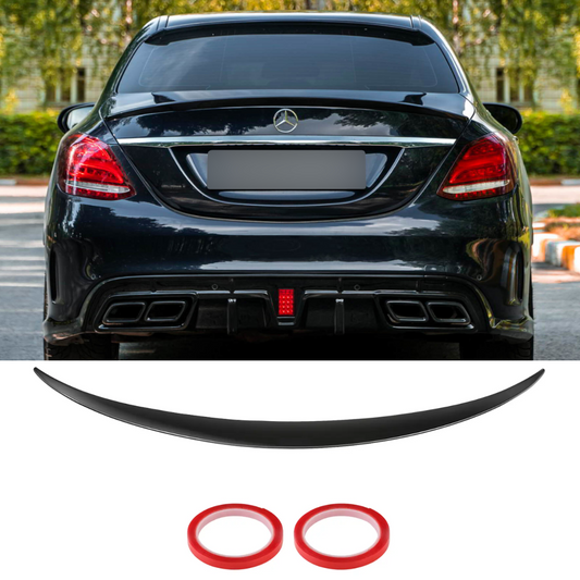 Mercedes C Class W205 C63 AMG Gloss Black Rear Trunk Boot Lid Spoiler Lip