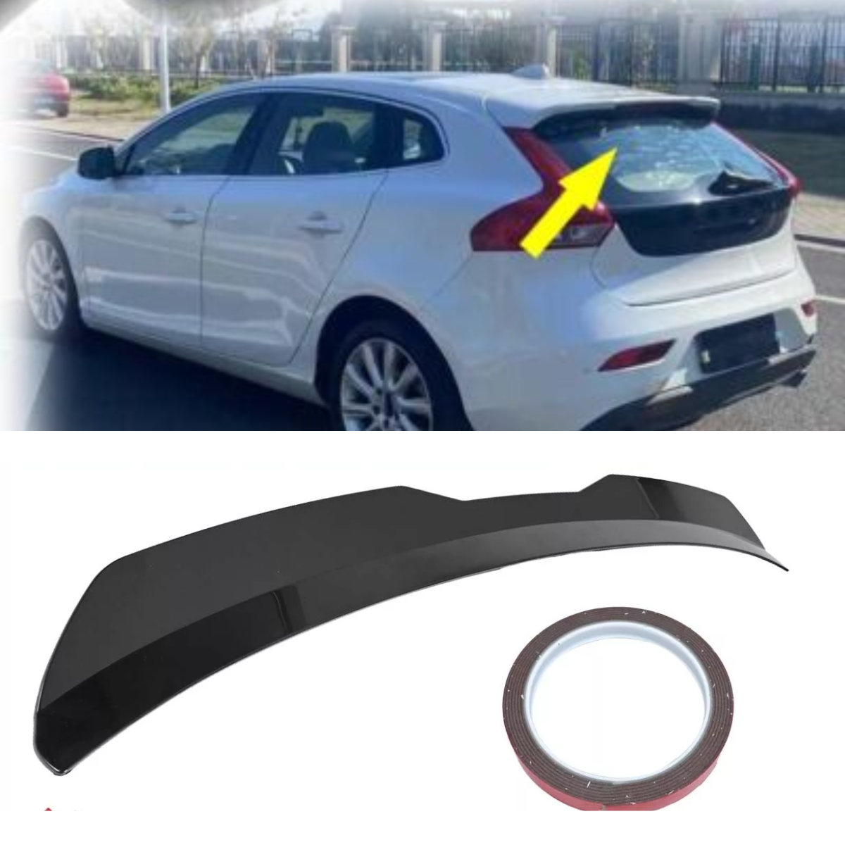 Hatchback Rear Boot Spoiler Lip Wing - 99cm Gloss Black