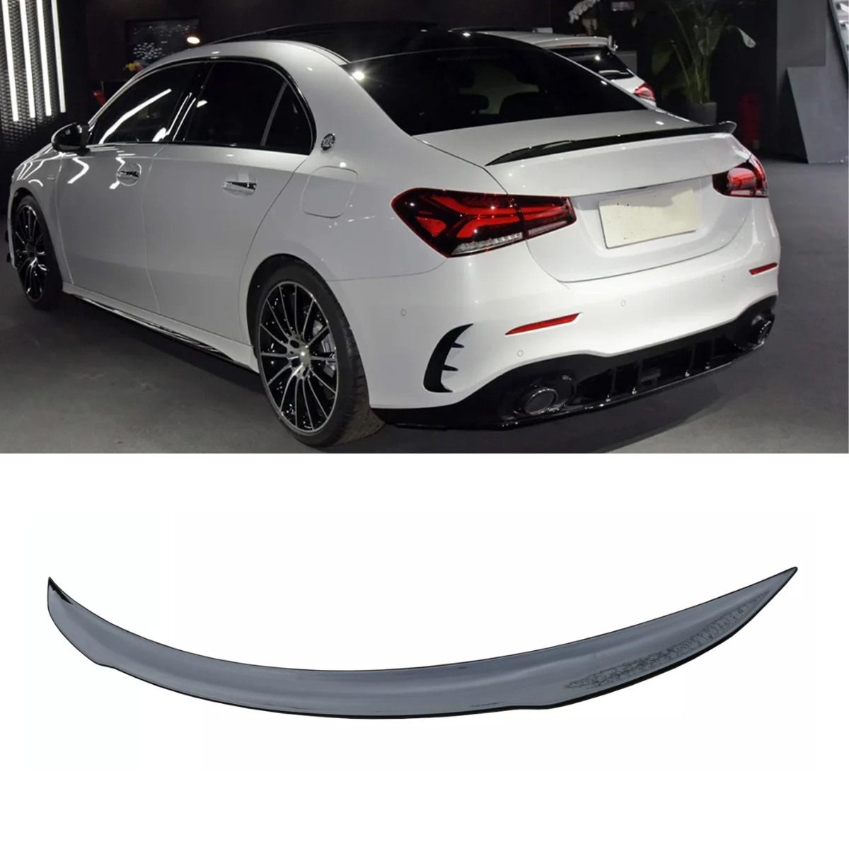 Gloss Black A35 AMG Style Rear Boot Trunk Spoiler 