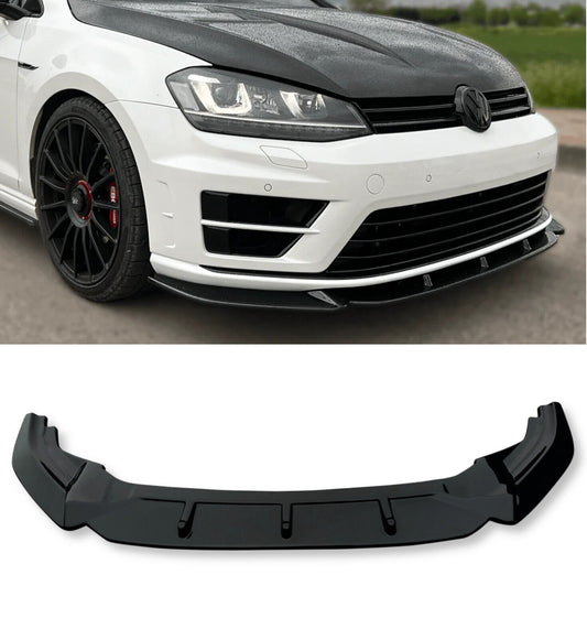 GLOSS BLACK FRONT SPLITTER LIP FOR VW GOLF R MK7 2013-2016