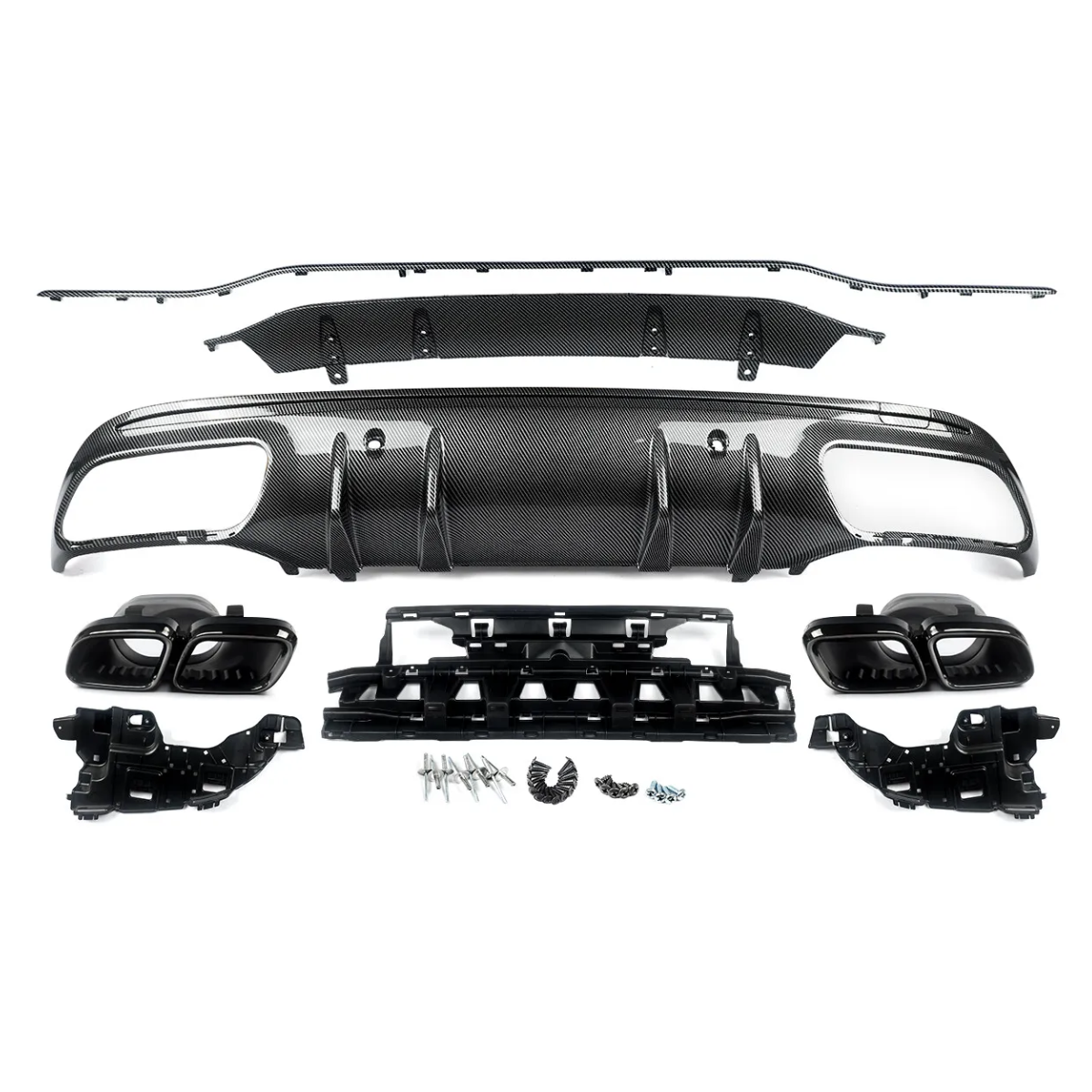 Facelift Style Rear Bumper Diffuser with Exhaust for Mercedes C-Class W205 (2015-2021)