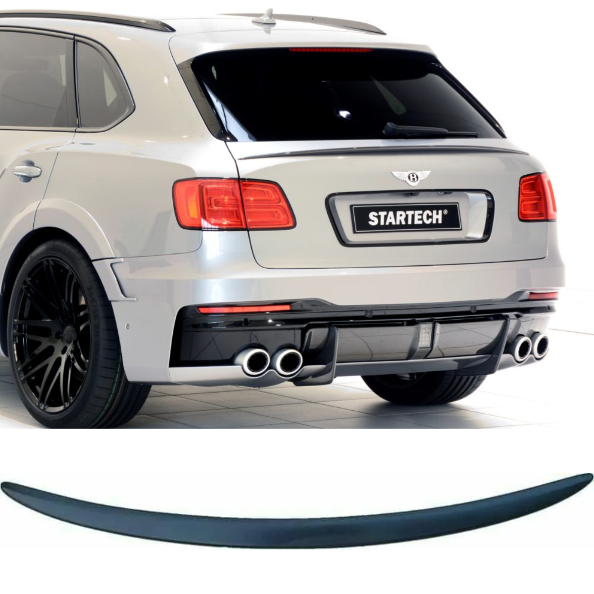 Bentley Bentayga 4V1 First Edition (2016) Rear Spoiler Lip Wing Gloss Black