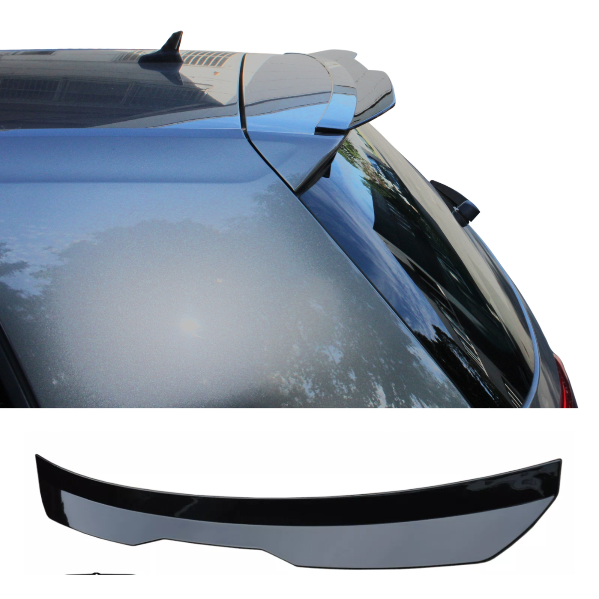 Gloss Black R Style Rear Roof Spoiler Extension Top Lip 