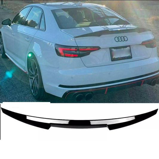 AUDI A4 B9 S Line (2017+) Rear Trunk Lip Spoiler - Glossy Black Boot Spoiler Wing