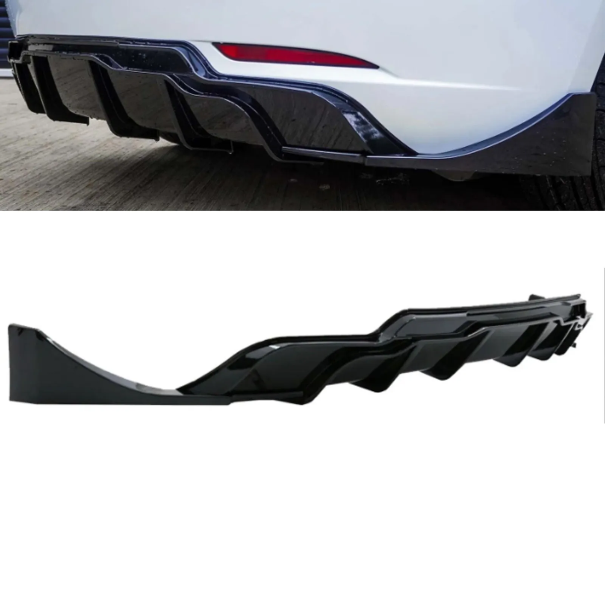 Gloss Black Rear Bumper Diffuser Valance for Tesla Model 3 (2018+)