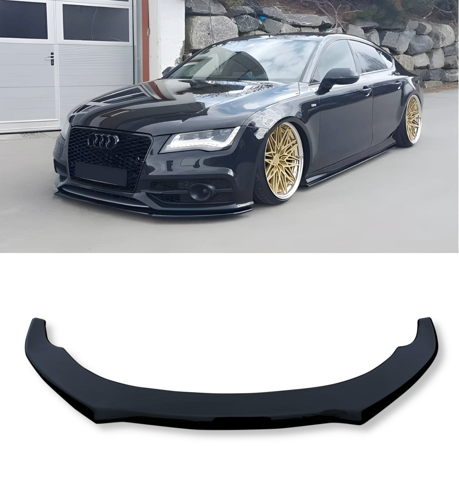 Audi S7 (C7) Facelift (2014-2017) Front Splitter Lip (Gloss Black)