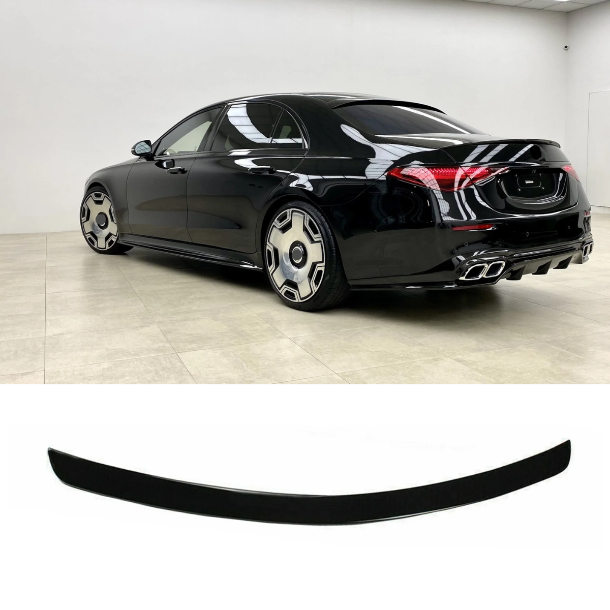 Mercedes S Class W223 Rear Gloss Black Boot Trunk Lip Spoiler Wing (2020+)