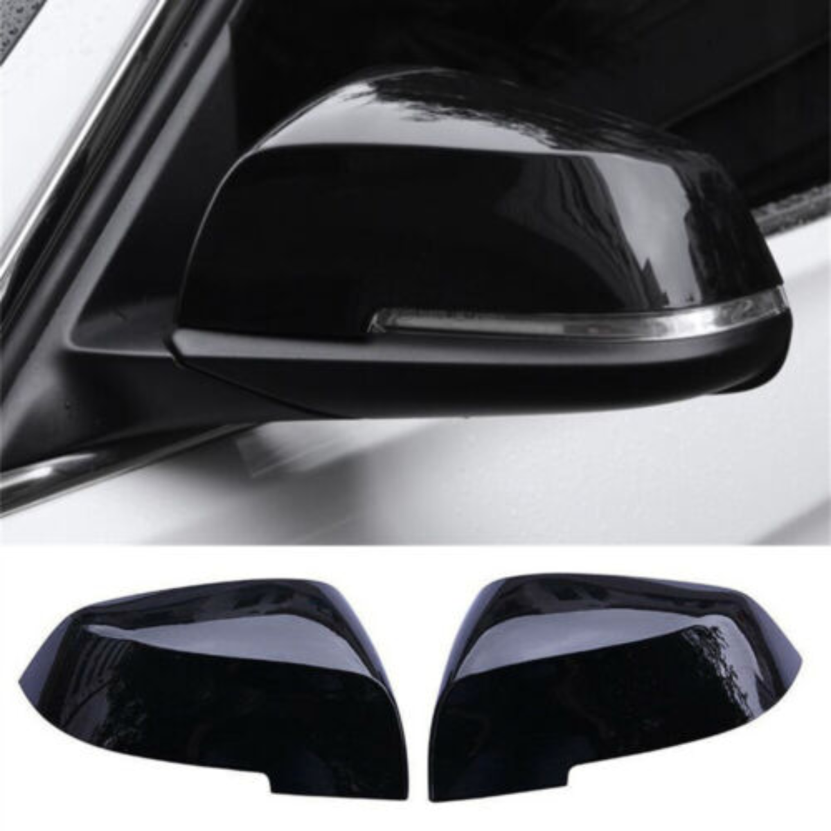 Gloss Black Rear Wing Mirror Cover Cap