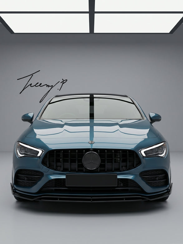 Mercedes CLA Class C118 gloss black GT Panamericana front grille bold aggressive front styling upgrade