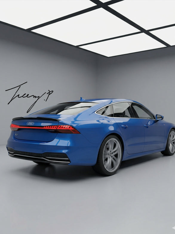 Audi A8 rear boot spoiler gloss black finish 2018 to 2023
