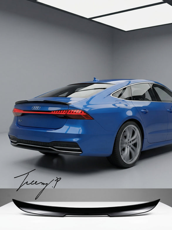 Audi A8 rear boot spoiler gloss black finish 2018 to 2023