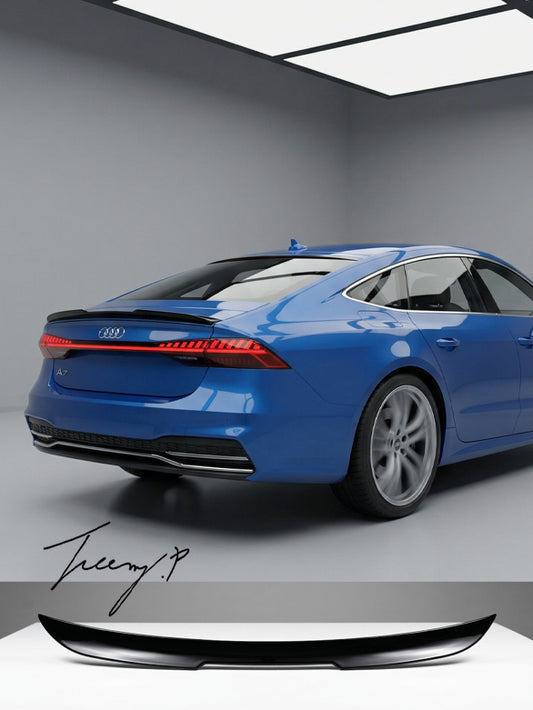 Audi A8 rear boot spoiler gloss black finish 2018 to 2023