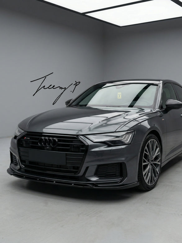 Audi A6 C8 S Line front splitter high performance front bumper upgrade for sedan and avant 2018 and newer
