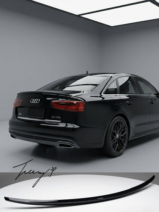 Audi A6 C7 saloon rear boot trunk lip spoiler wing gloss black high performance upgrade 2012 to 2018
