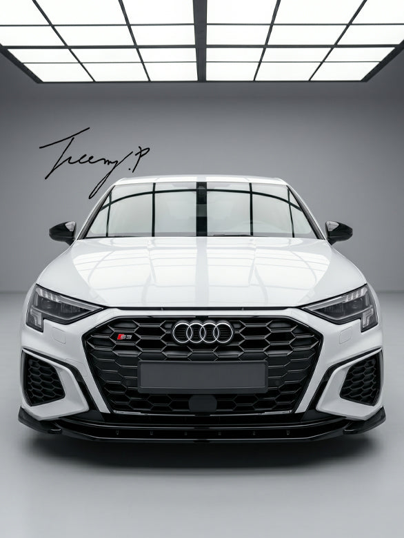 Audi S3 8Y front lip splitter spoiler gloss black body kit upgrade 2020+
