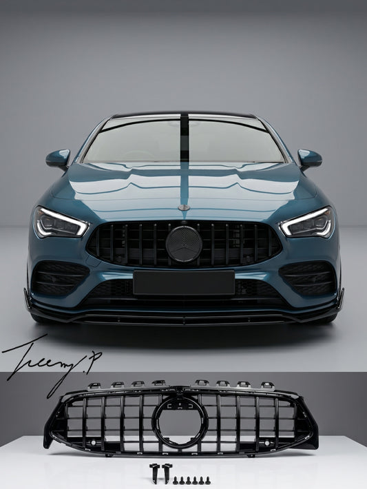 Mercedes CLA Class C118 gloss black GT Panamericana front grille bold aggressive front styling upgrade