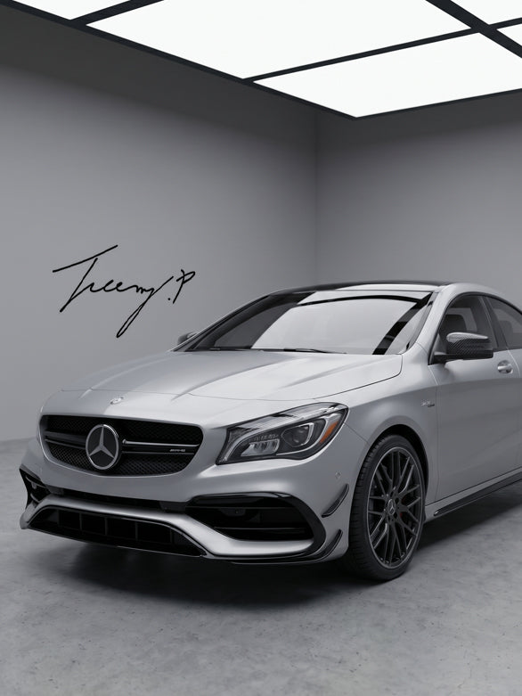 Mercedes CLA C117 CLA45 front lip air knife splitter aero kit canard aggressive track inspired front upgrade