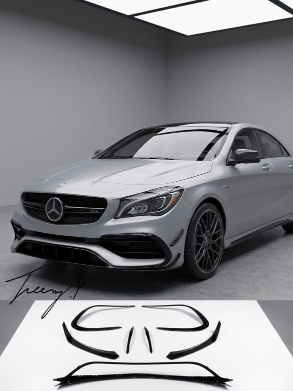 Mercedes CLA C117 CLA45 front lip air knife splitter aero kit canard aggressive track inspired front upgrade