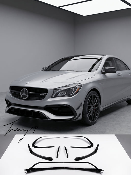Mercedes CLA C117 CLA45 front lip air knife splitter aero kit canard aggressive track inspired front upgrade